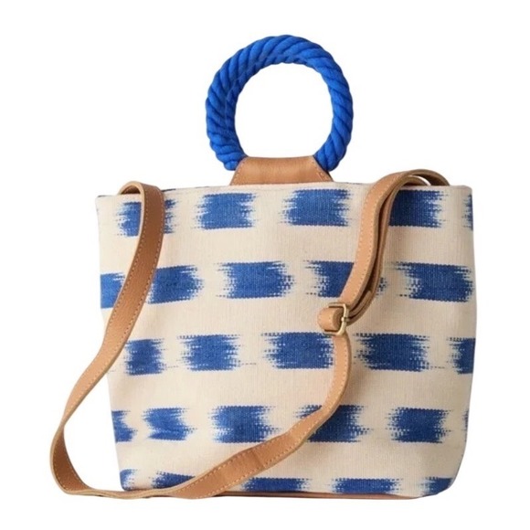 Mercado Global Handbags - Mercado Global Dalia Ikat Tote Bag Crossbody Purse Womens Coastal Nautical Beach